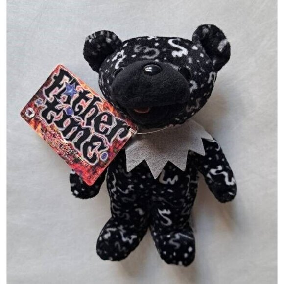 Father Time Bear Grateful Dead Beanie Collectible Plush Doll Black Music Tour - Picture 1 of 4